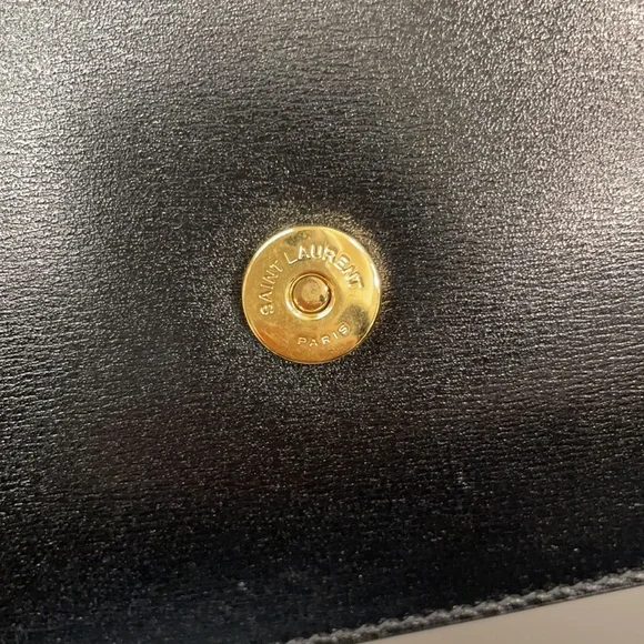 YSL SAINT LAURENT black leather crossbody purse NWT - Picture 7 of 14